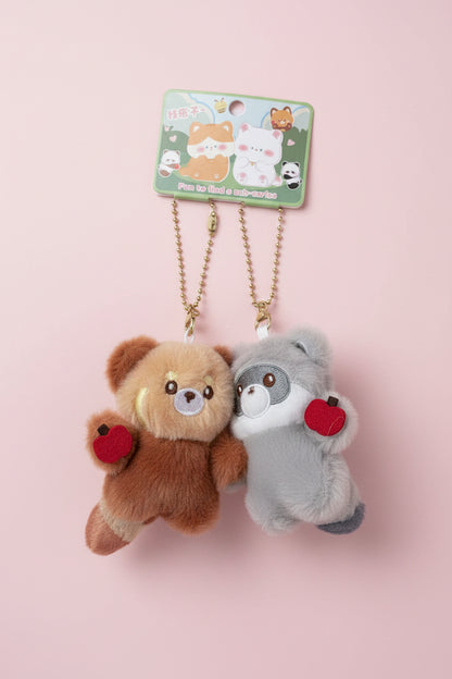 Magnetisk Nyckelring Kawaii - Röd panda och tvättbjörn med Magneter