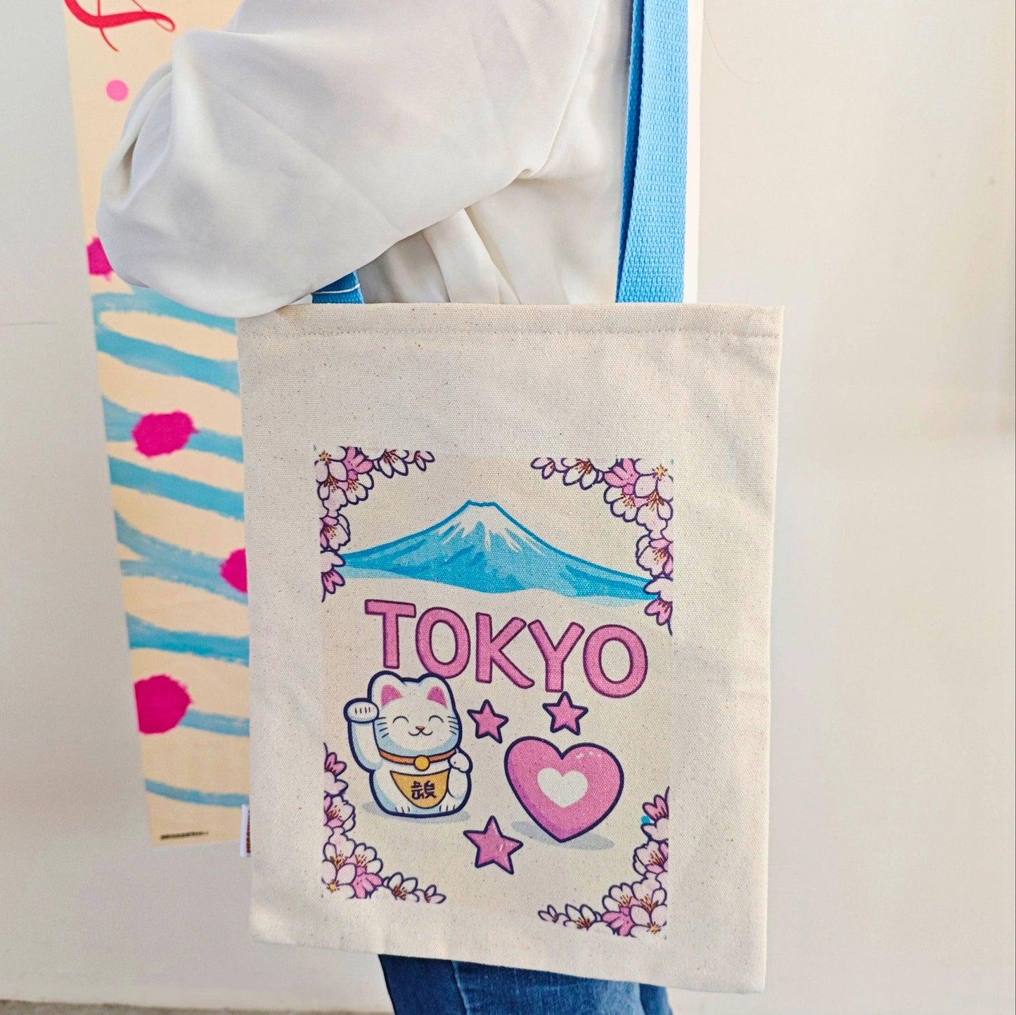 Kawaii Toteväska med Dragkedja – Japan, Fuji & Lyckokatt