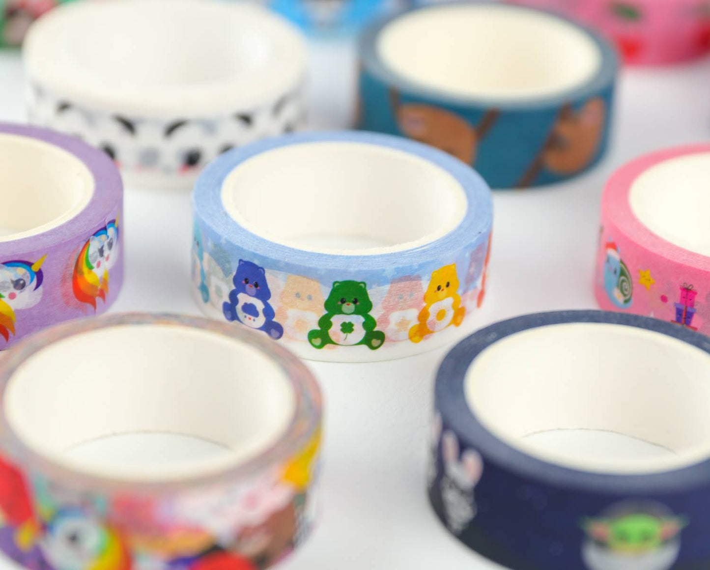 Care Bears Washi Tejp – Färgglad Kawaii Maskeringstejp för Bullet Journal