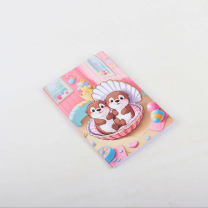 Kawaii anteckningsbok med bävermotiv – Bebisutterbok, 80 sidor