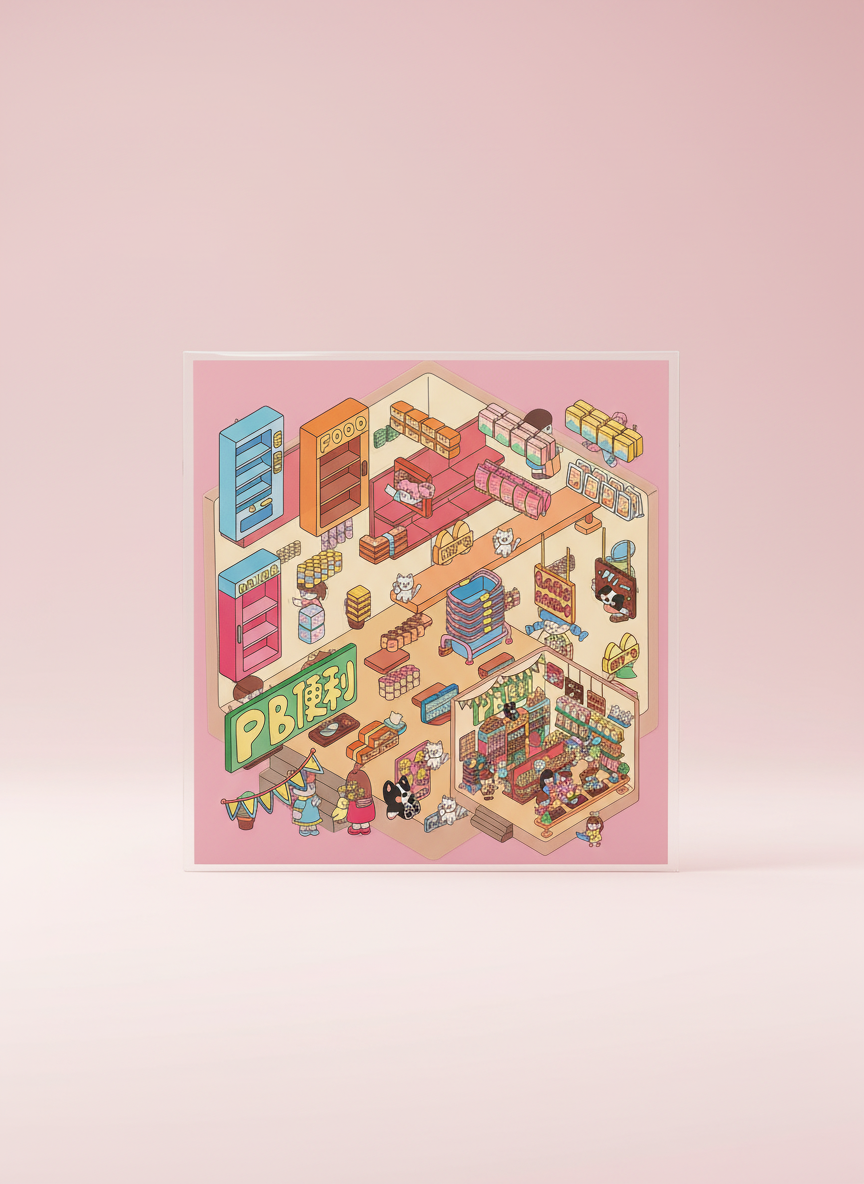 3d Sticker Scene-MiniMarket - Pink Panda Style product photo