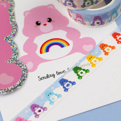 Care Bears Washi Tejp – Färgglad Kawaii Maskeringstejp för Bullet Journal