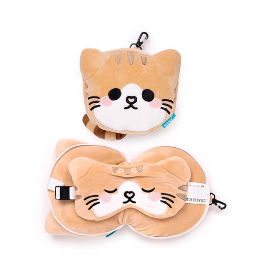 Relaxeazzz Scottish Fold Katt Resekudde & Ögonmask