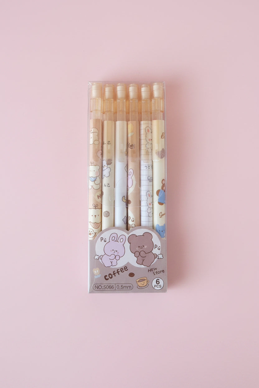 Pennor i 6 pack -  Blyerts - Coffe
