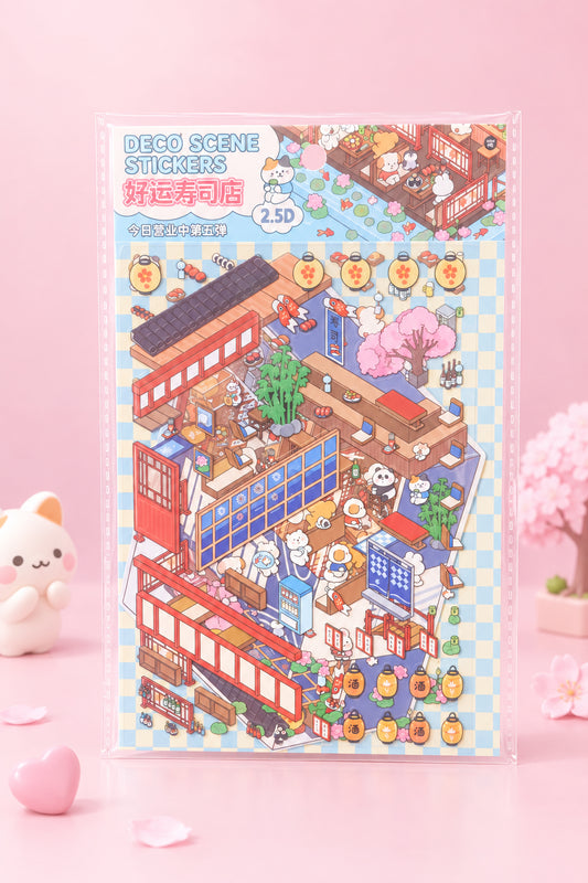 3d scen Sushi restaurang