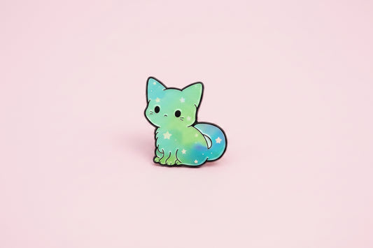 Pin - Drömmig katt (grön)