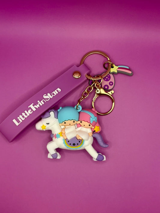 Sanrio Little Twin Stars Nyckelring - Kawaii Accessoar för Fans av Kiki & Lala