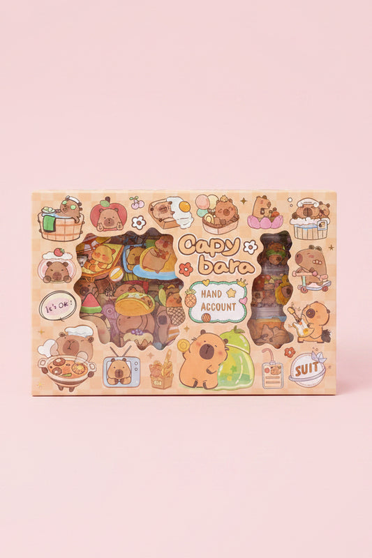Kawaii Pysselset Capybara – Stickers & Tejp