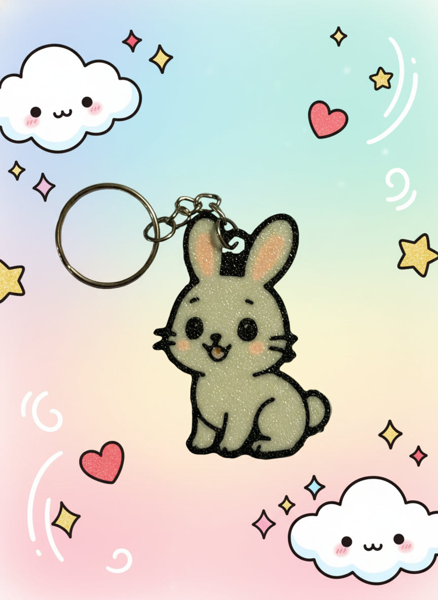 Kawaii Kanin Nyckelring - Söt Design av ToreGresdal