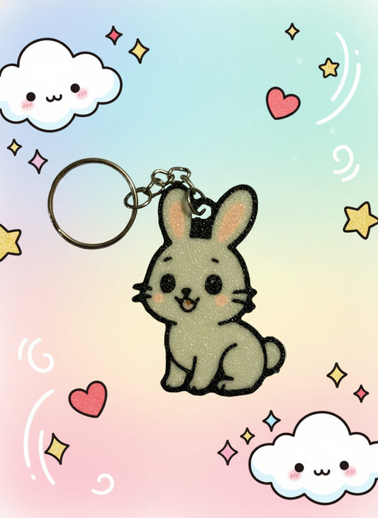 Kawaii Kanin Nyckelring - Söt Design av ToreGresdal