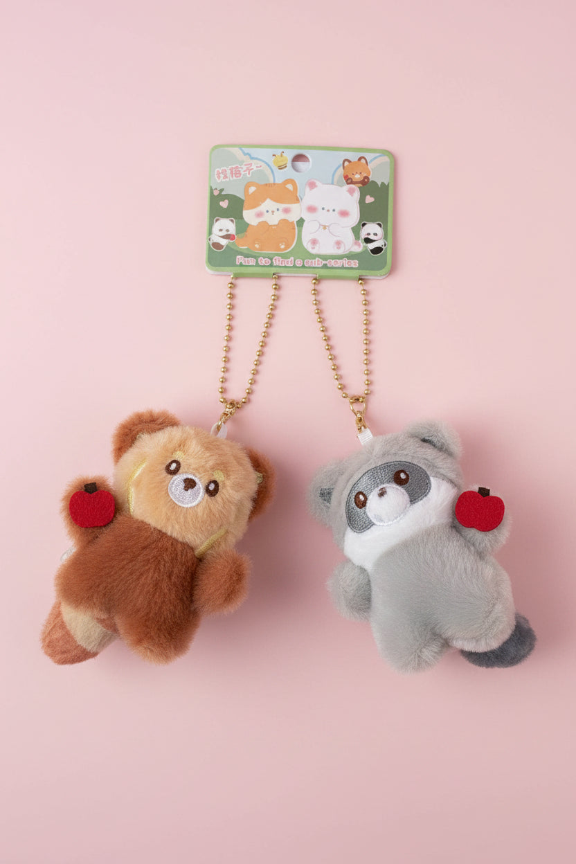 Magnetisk Nyckelring Kawaii - Röd panda och tvättbjörn med Magneter
