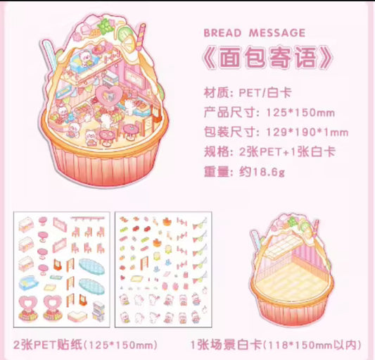 3D Klistermärken Pyssel - Cupcake Tema för Kreativ Dekoration och Hobby