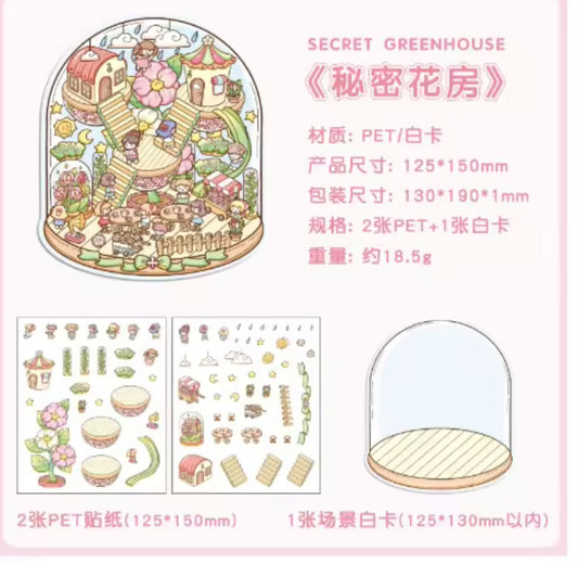 3D Klistermärken Pysselset - Skapa Ditt Eget Hemliga Växthus