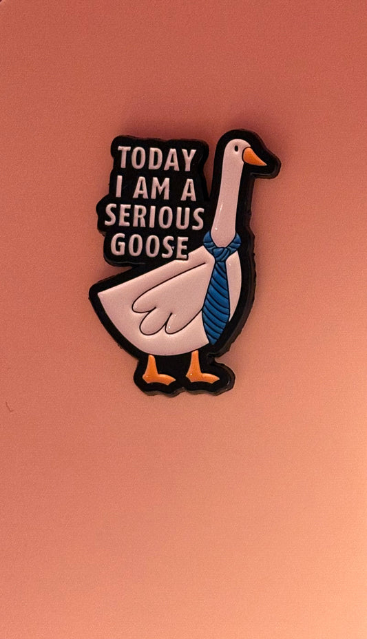 Kawaii Pin med Rolig Text - "Today Im a seriouse goose"