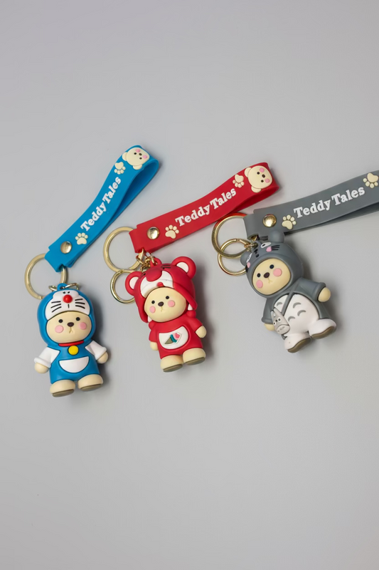 Söt Björn i outfit Nyckelring - Teddy Tales