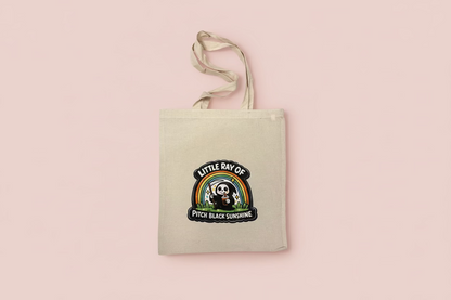 Little ray of pitch black sunshine återanvändbar tygväska