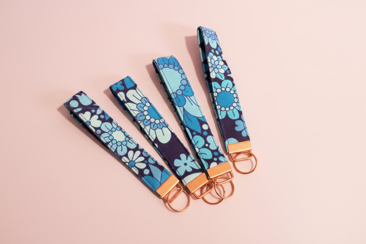 Nyckelband Blåa Blommor