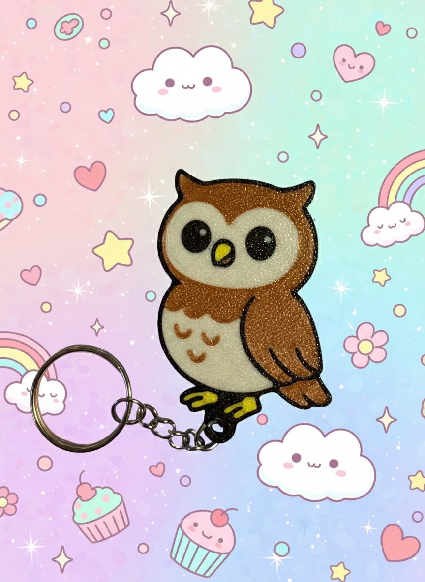 Söt Uggla Nyckelring - Kawaii Accessoar Designad av ToreGresdal
