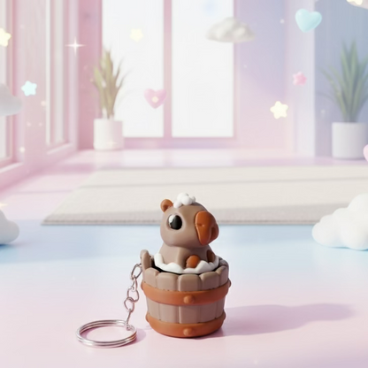 Kawaii Capybara Nyckelring - Clicker Fidget Väskhänge för Anime & Kawaiiälskare