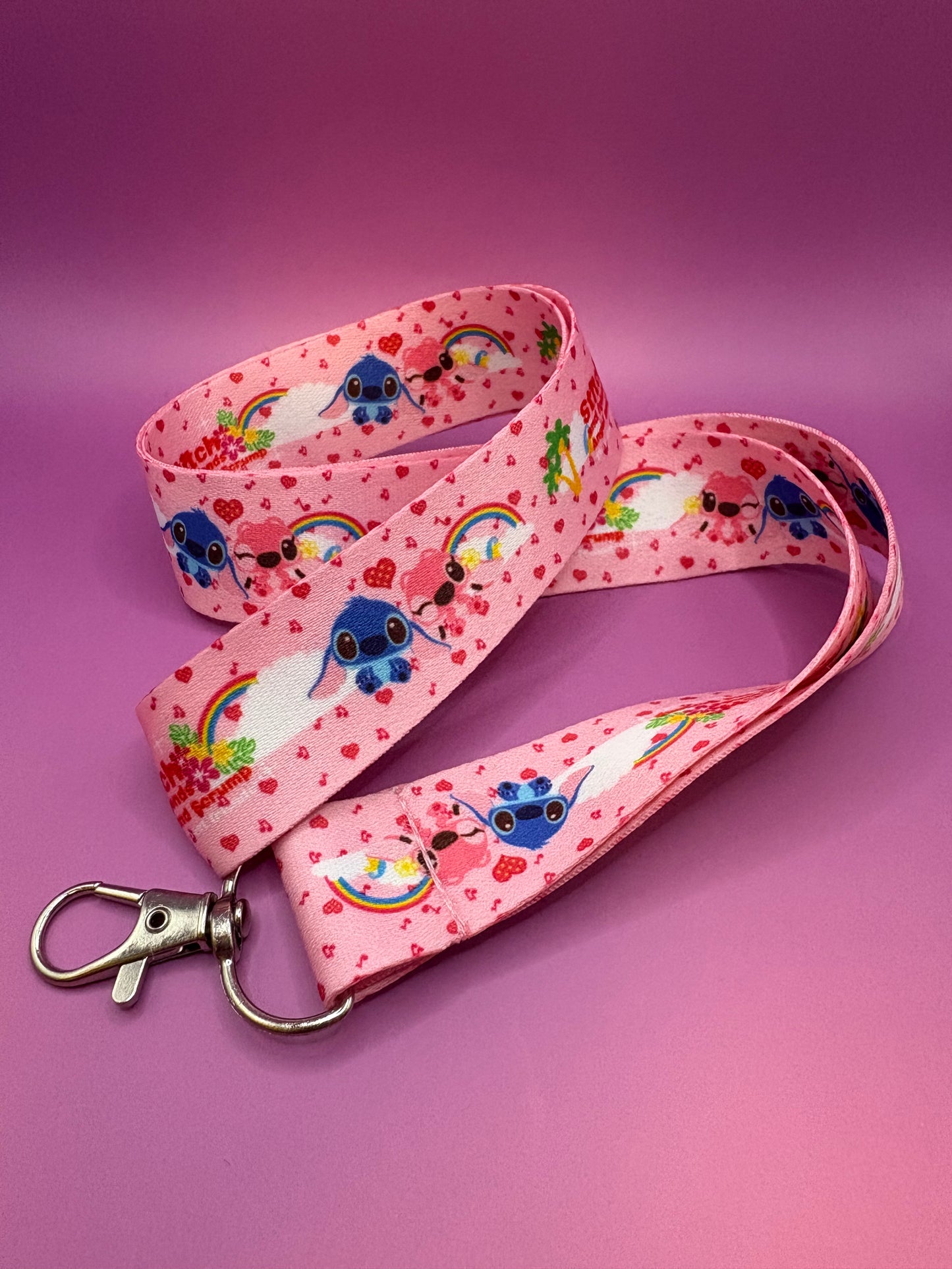 Disney Stitch - Rosa Nyckelband 45cm för Kawaii & Disney Fans