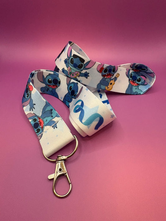 Disney Stitch - Nyckelband 45cm Vit Kawaii Accessoar för Nycklar