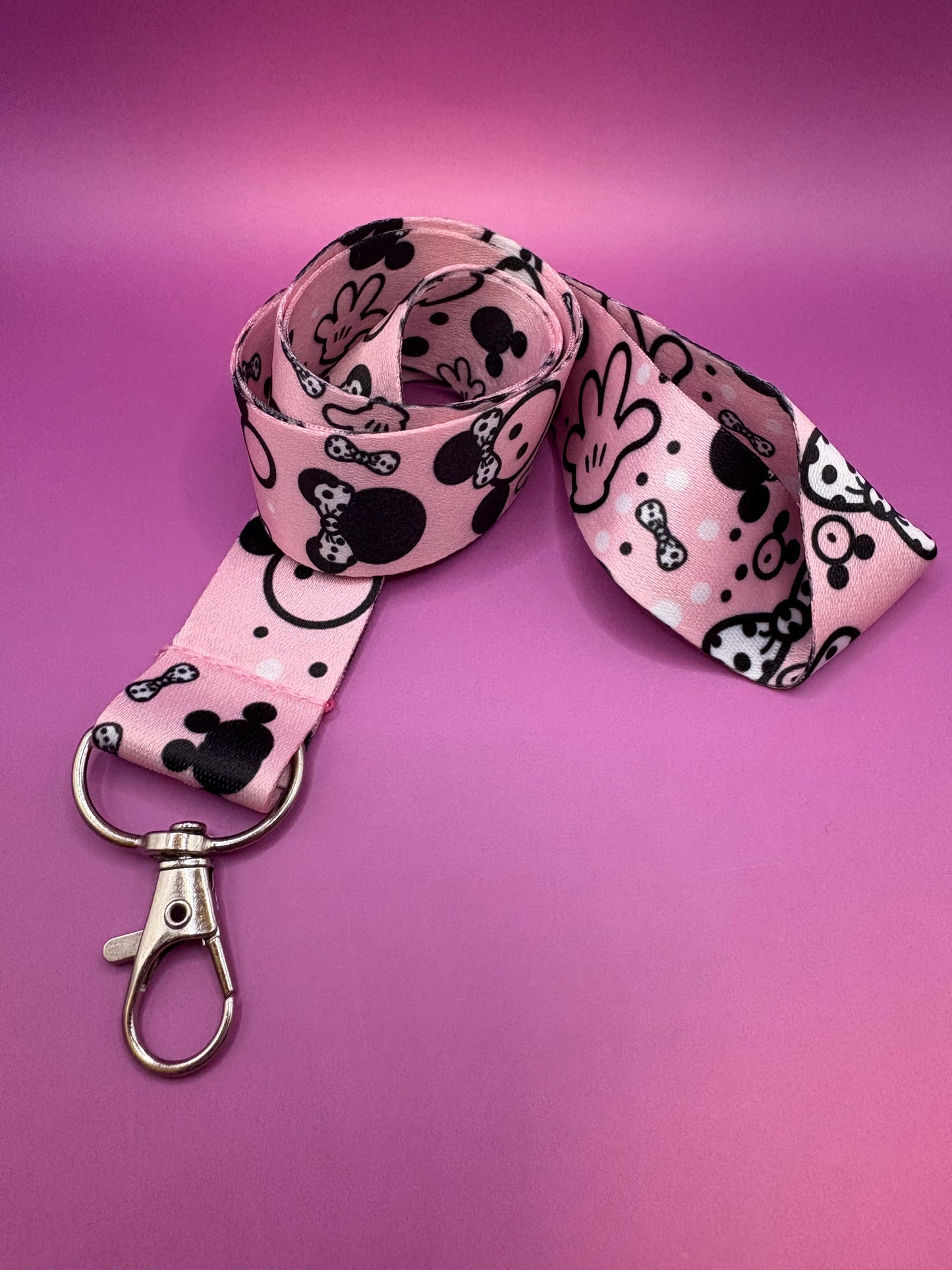 Disney Musse Pigg - Rosa Kawaii Nyckelband 45cm för Nycklar & Väskor