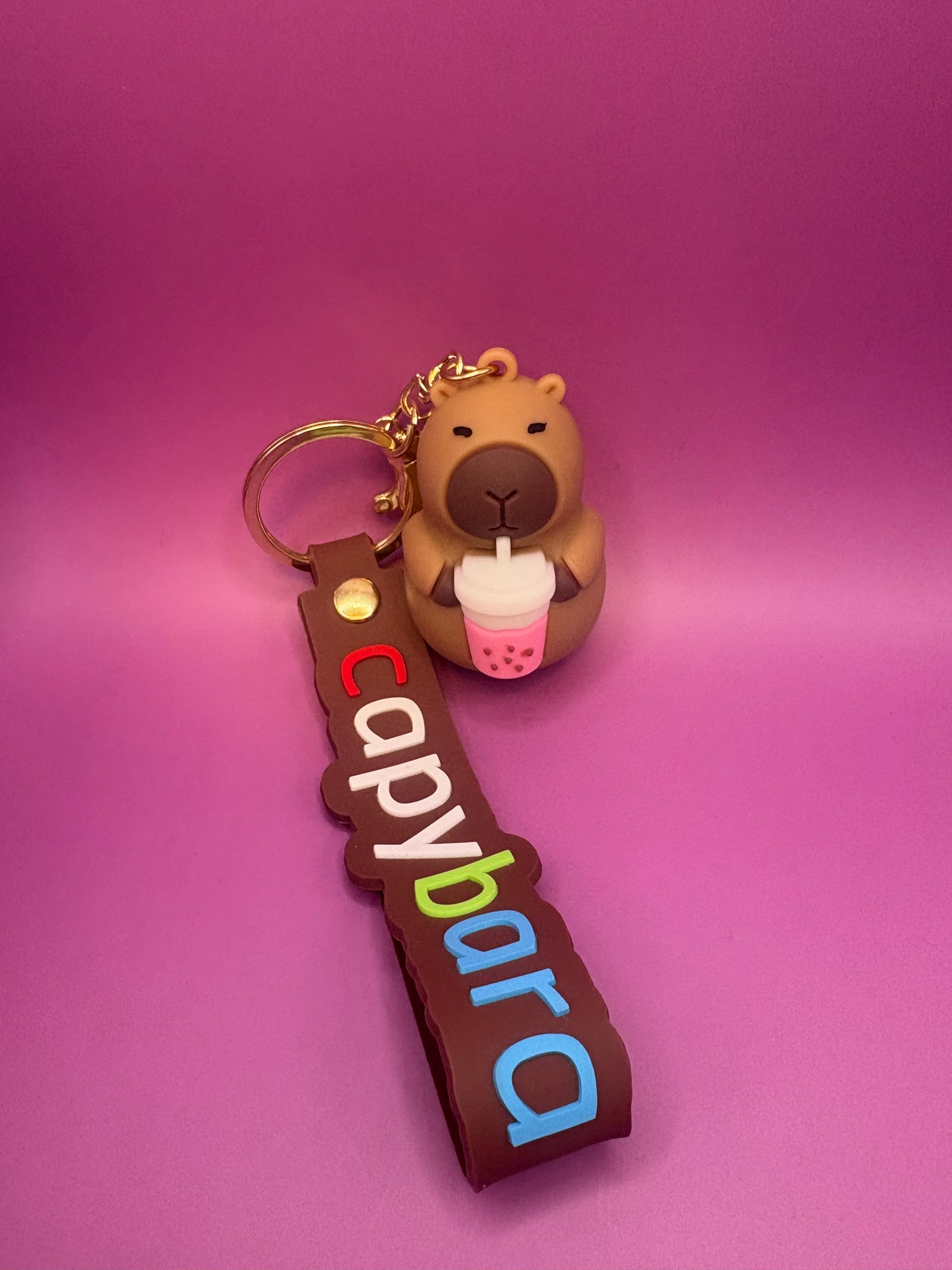 Söt Capybara Nyckelring - Kawaii Djurdesign för Väskor, Nycklar & Gåvor