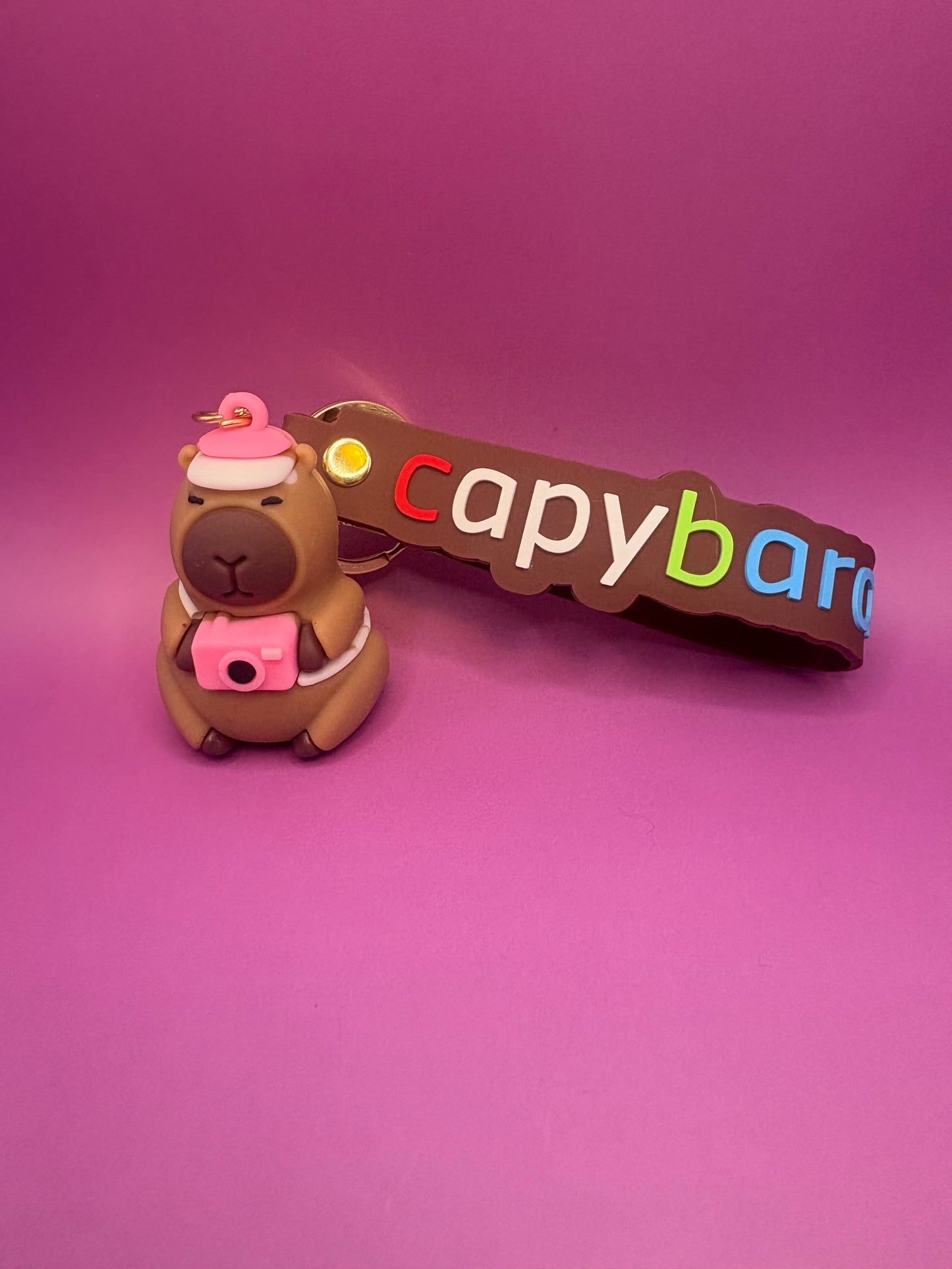 Söt Capybara Nyckelring - Kawaii Djurdesign för Väskor, Nycklar & Gåvor