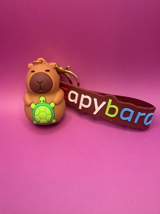 Söt Capybara Nyckelring - Kawaii Djurdesign för Väskor, Nycklar & Gåvor