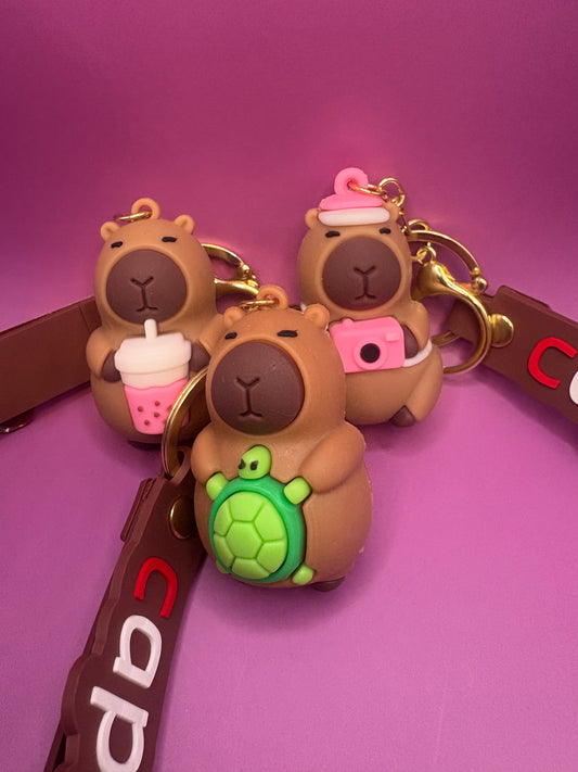 Söt Capybara Nyckelring - Kawaii Djurdesign för Väskor, Nycklar & Gåvor
