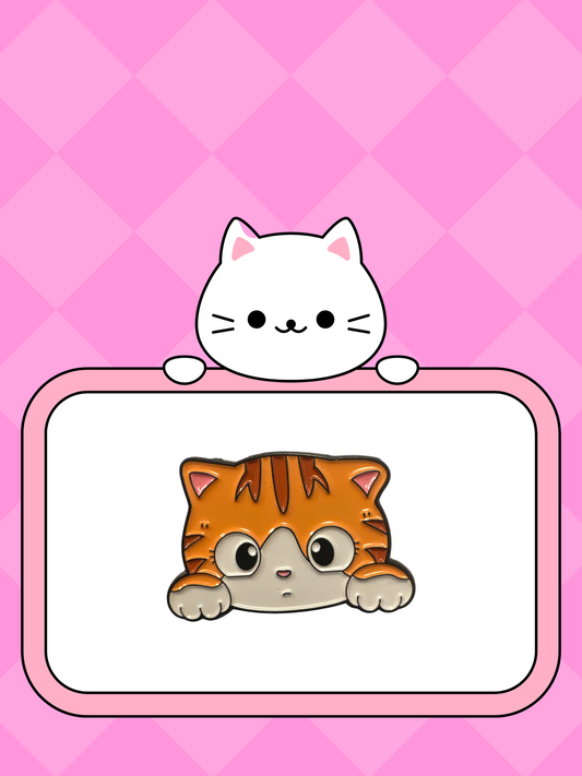 Orange nyfiken katt -Pin