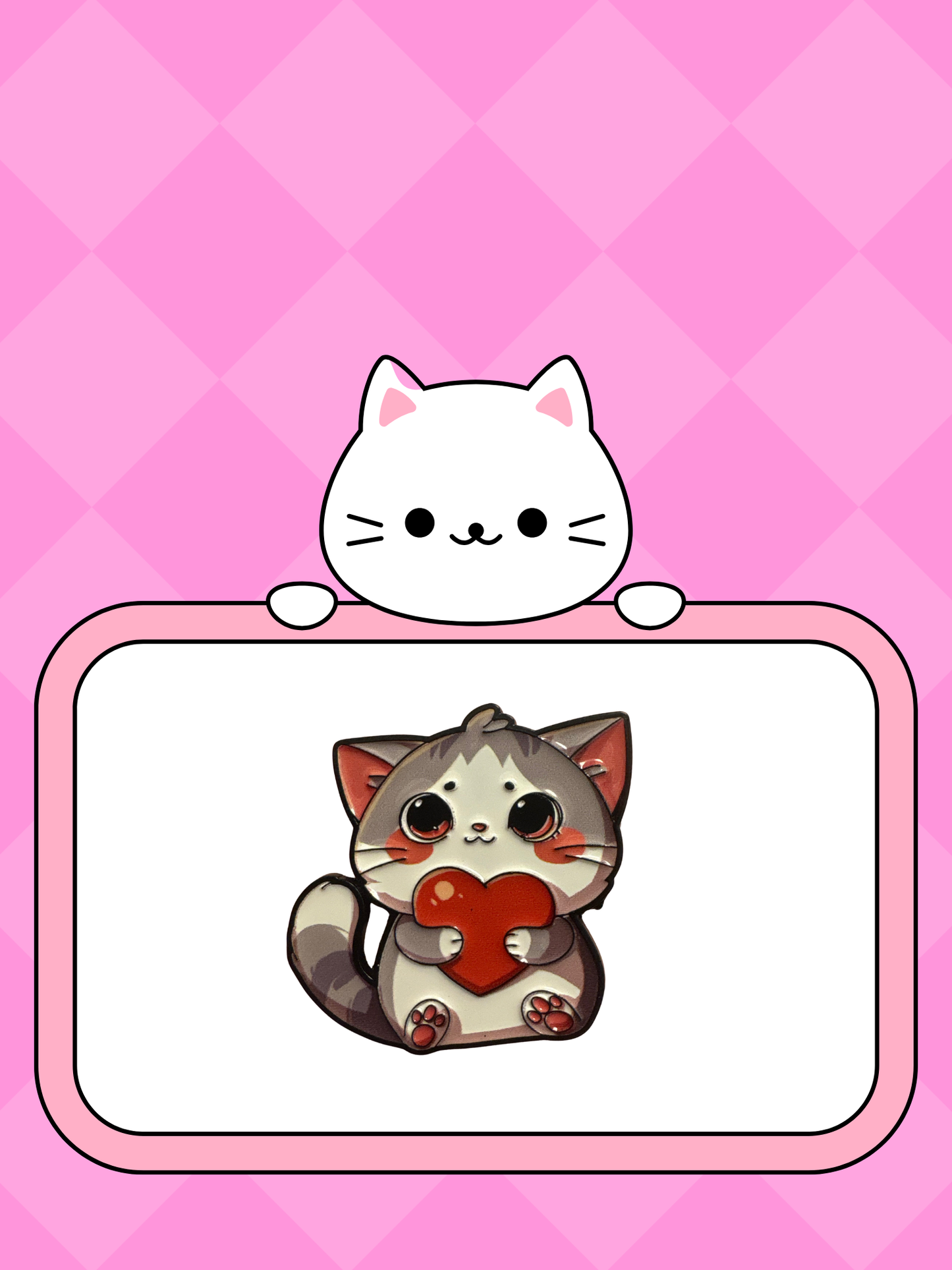 Katt med hjärta -Pin