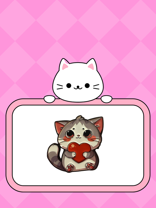 Katt med hjärta -Pin