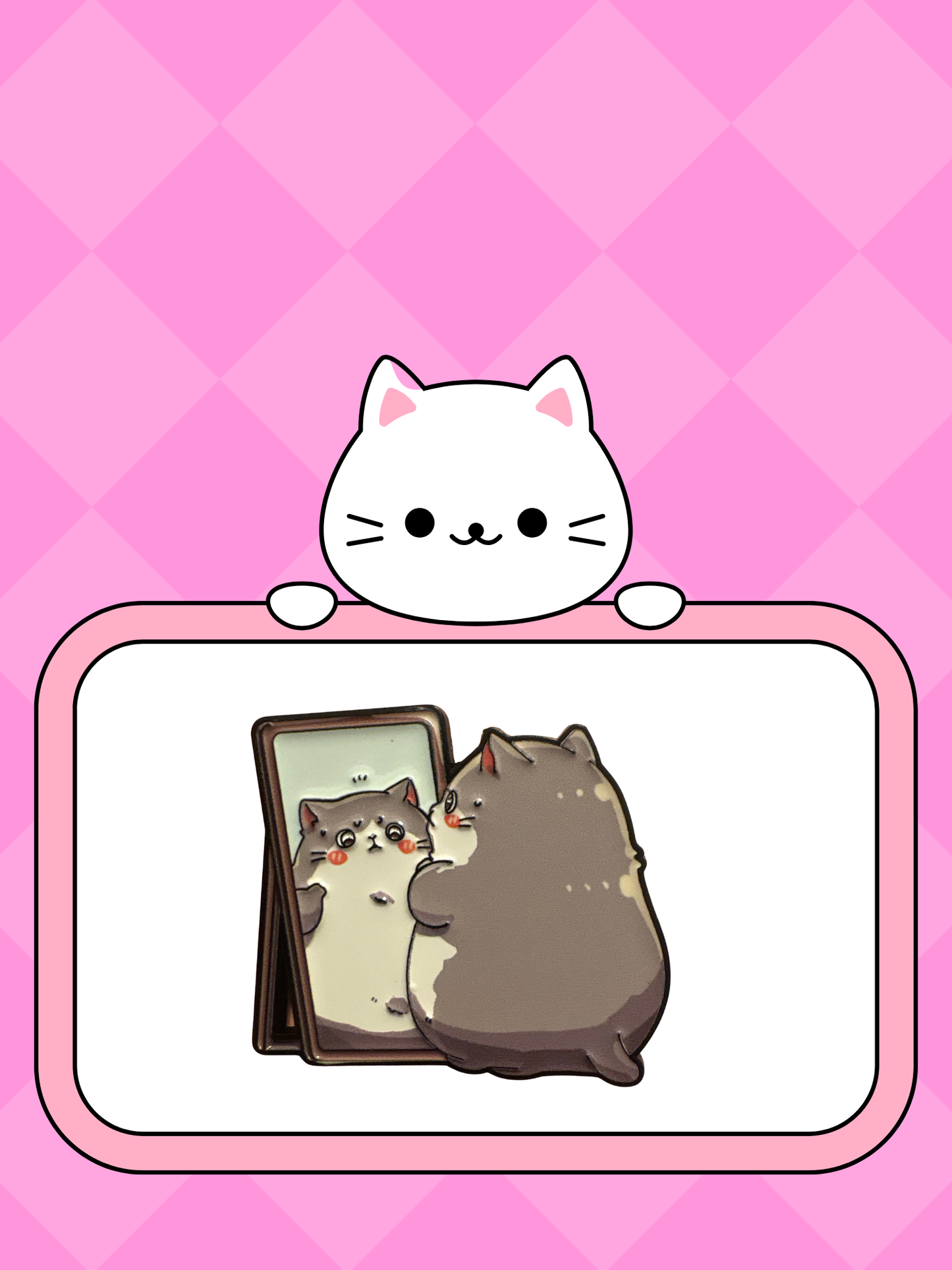 Katt med spegel -Pin