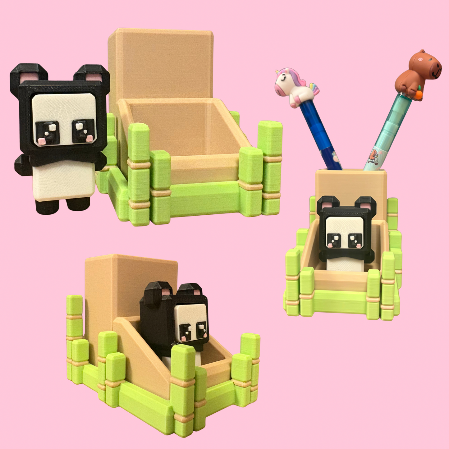 Sött Panda Pennställ med Clickers