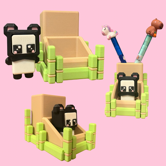 Sött Panda Pennställ med Clickers