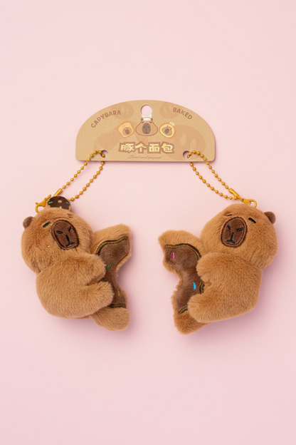 Magnetisk Nyckelring Kawaii - Söta capybaras med Dounut