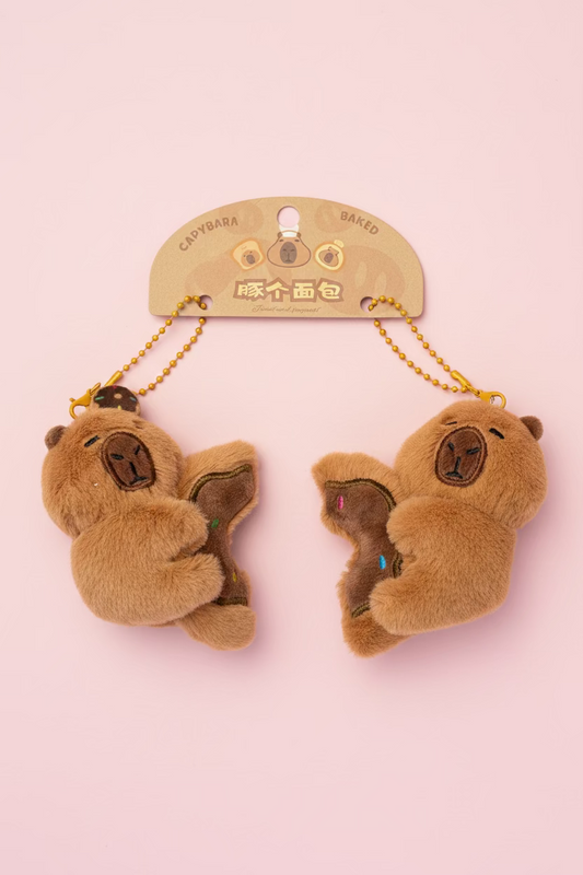 Magnetisk Nyckelring Kawaii - Söta capybaras med Dounut
