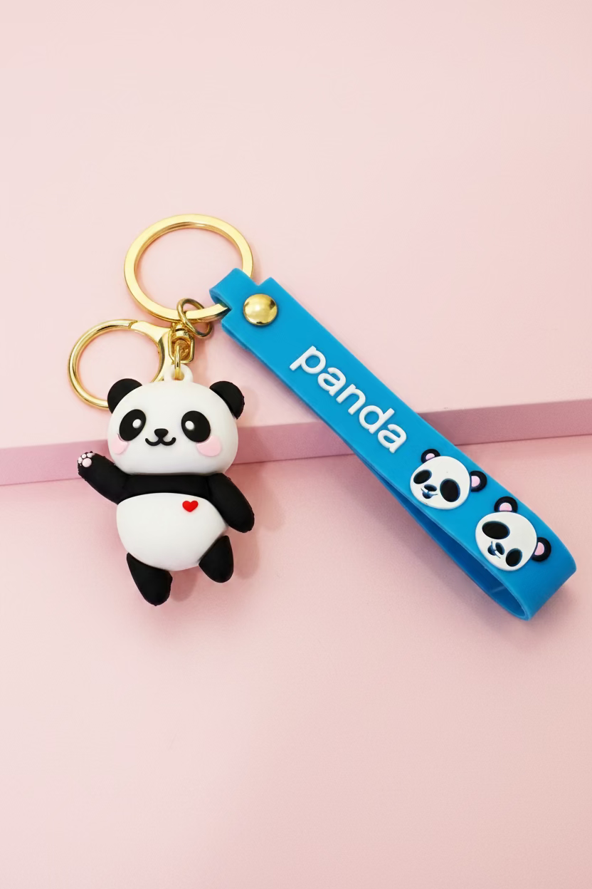 Söt Panda Nyckelring - Kawaii Accessoar för Väskor & Nycklar