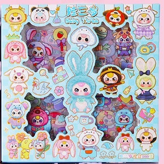 100-pack Baby Blå Kawaii Stickers - Perfekt för Anime Dekoration & Personlig Stil