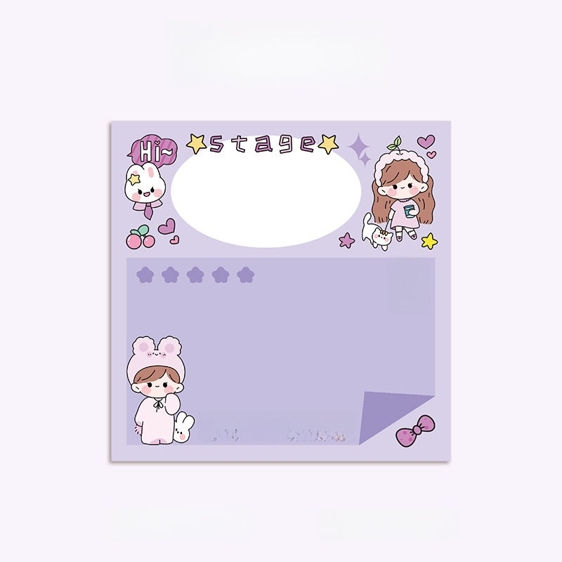 Kawaii Postit-Block - Sött Anteckningshäfte för Skola & Vardag