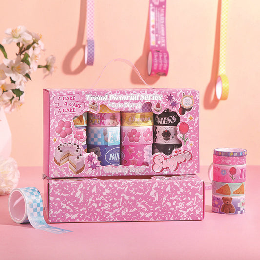 Washitejp set 20 st - Sugar/socker i pastellfärger, olika bredder