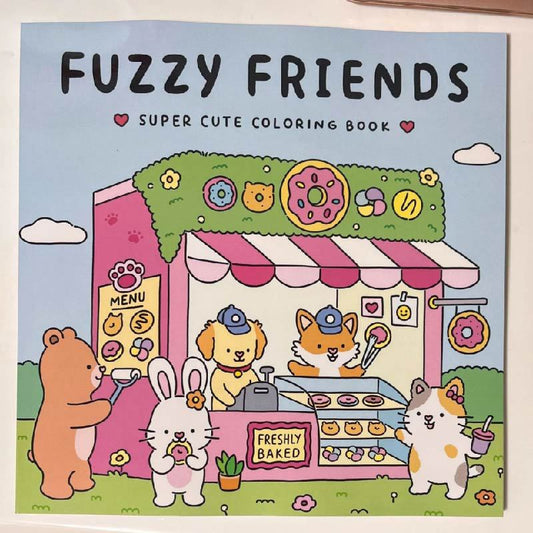Kawaii Målarbok - Fuzzy Friends för Avkoppling och Kreativitet