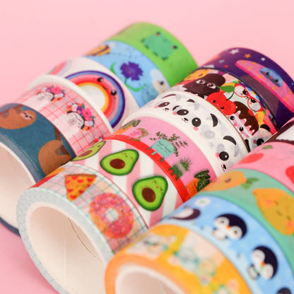 Washi-tejp med regnbågsdesign