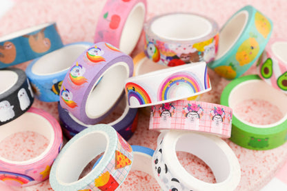 Washi-tejp med regnbågsdesign
