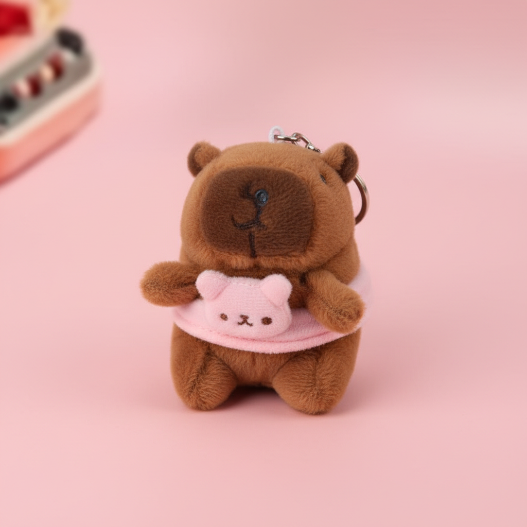 Söt Capybara Nyckelring - 11-14cm - Pink Panda Style product photo