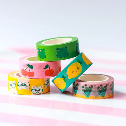 Studio Inktvis Washi Tape Körsbär 15mm x 10m - Kawaii Dekoration för Bullet Journal