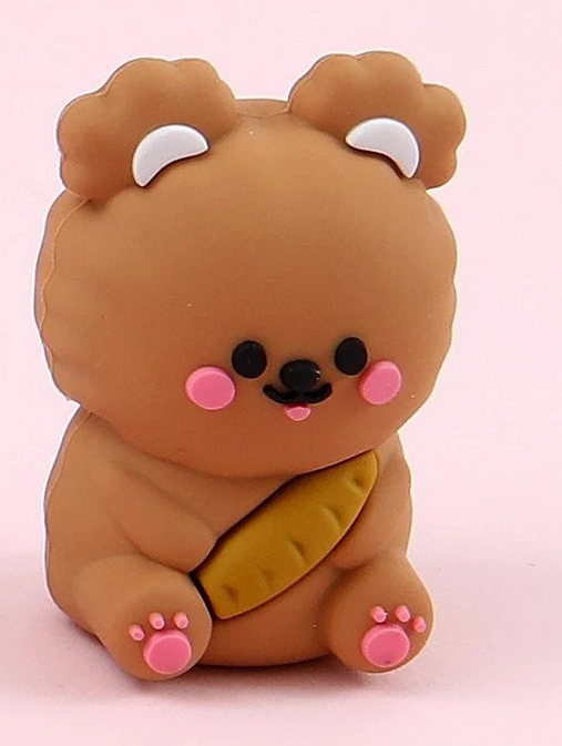 Söt Björn Pennvässare med Bröd - Kawaii Stationery för Skola & Hem