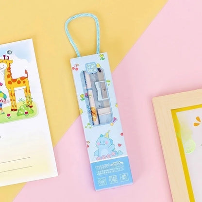 Kawaii Pennset för Skolstart - Pennor, Linjal, Sudd & Pennvässare