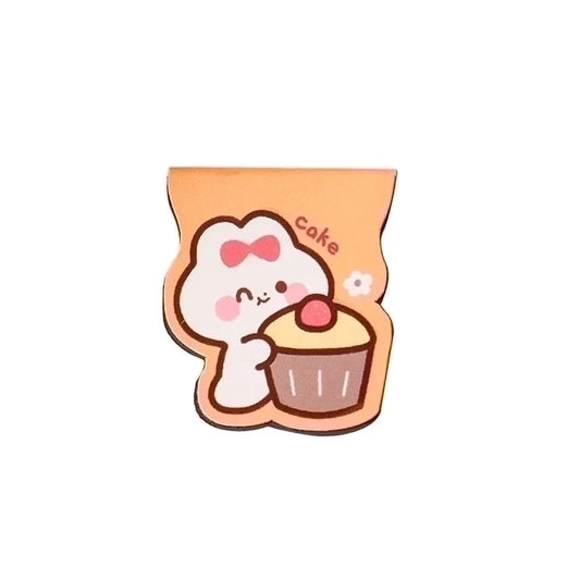 Sött magnetiskt bokmärke med kakmotiv - Perfekt för kawaii-älskare!
